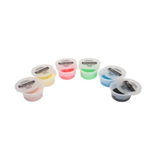 CanDo Theraputty Exercise Material - 2 Ounce - 6-Piece Set (Tan, Yellow, Red, Green, Blue, Black)