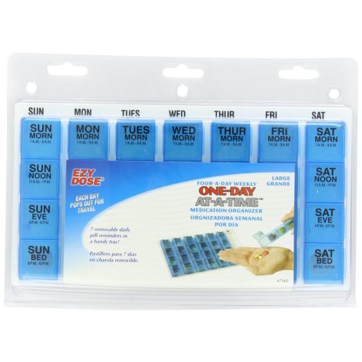 Apothecary Products EZY Dose Medication Organizer, Assorted Blue/Green/Clear, 0.65 Pound