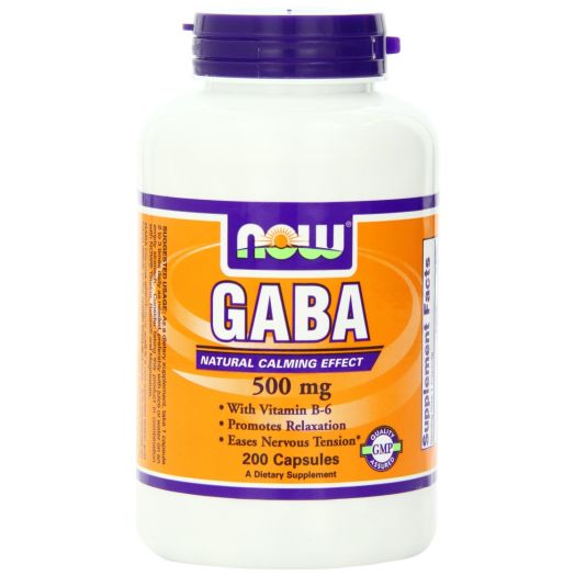 NOW Foods Gaba 500mg with B-6, 200 Capsules