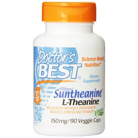Doctor's Best Suntheanine L-Theanine (150mg) Vegetable Capsules, 90-Count