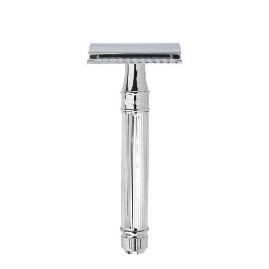 Edwin Jagger DE89Lbl Lined Detail Chrome Plated Double Edge Safety Razor