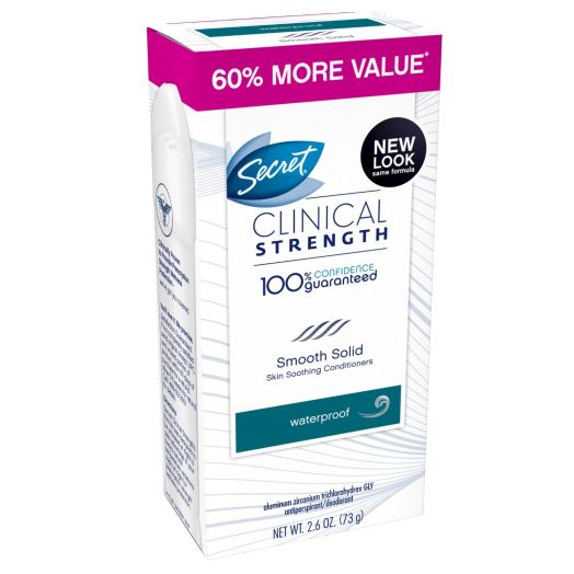 Secret Clinical Strength Smooth Solid Women's Antiperspirant and Deodorant Waterproof All Day Fresh Scent 2.6 Ounce