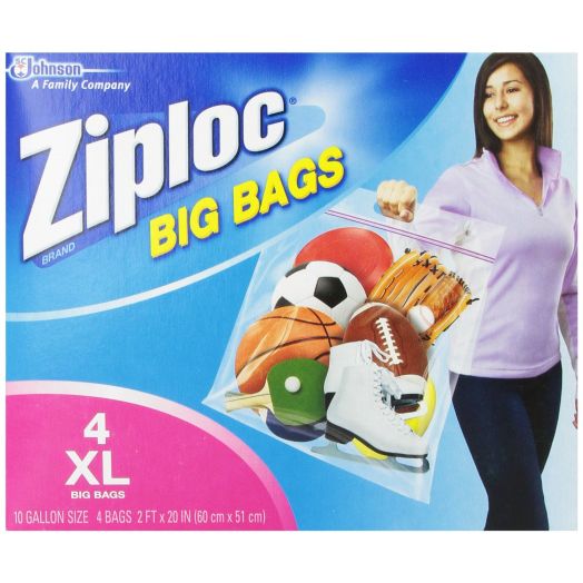 Ziploc Big Bag Double Zipper, X-Large, 4-Count