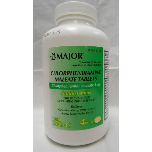 Chlorpheniramine Maleate Anti-allergy 4 Mg 1000 Tabs