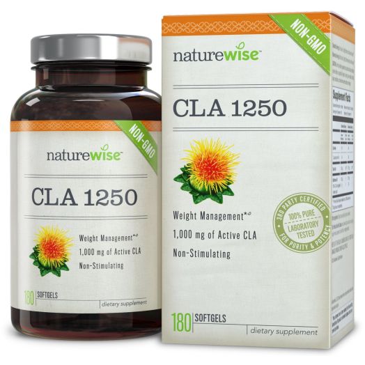 NatureWise CLA 1250, Highest Potency Non-GMO Healthy Weight Management Supplement, 180 count