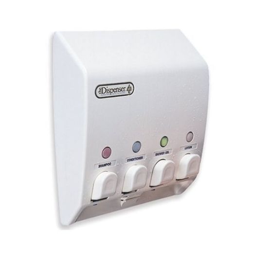 Better Living Products Classic Four Chamber Shower Dispenser, White,58 oz