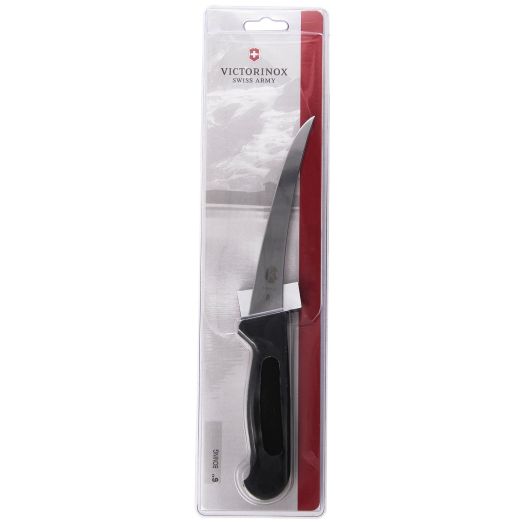 Victorinox Cutlery 6-Inch Semi-Stiff Boning Knife, Black Fibrox Handle