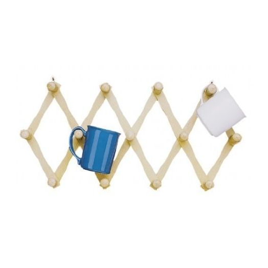 Fox Run Expanding Beechwood Coffee Mug Wall Rack