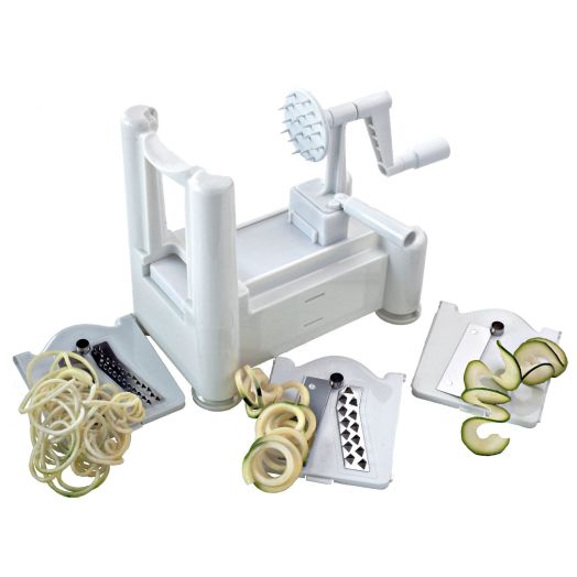 Paderno World Cuisine A4982799 Tri-Blade Plastic Spiral Vegetable Slicer