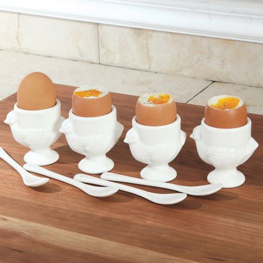 RSVP 8 Piece Egg Cup and Spoon Set