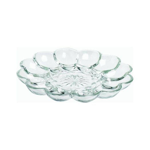 Anchor Hocking Egg Plate Presence Clear Glass