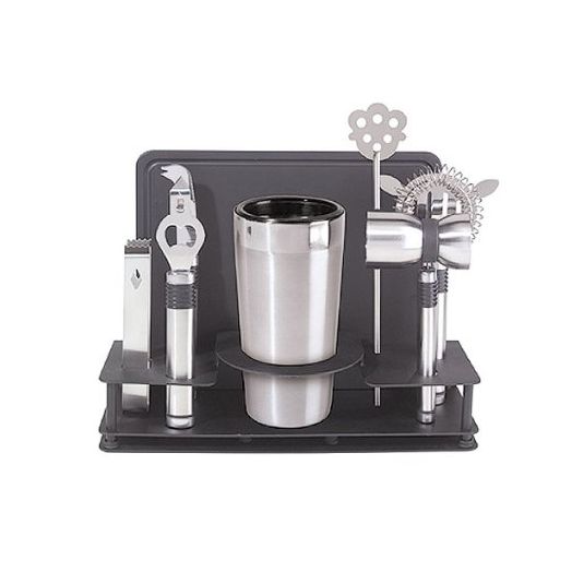 Oggi Pro Stainless-Steel 10-Piece Cocktail Shaker and Bar Tool Set