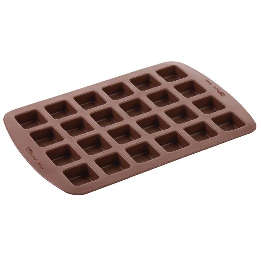 Wilton 2105-4923 24-Cavity Silicone Brownie Squares Baking Mold