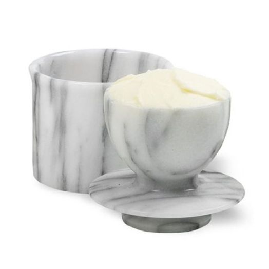 Norpro Marble Butter Keeper, Off-White
