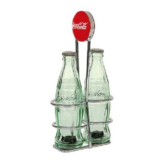 Tablecraft Salt and Pepper Shaker Set with Chrome Plated Metal Rack
