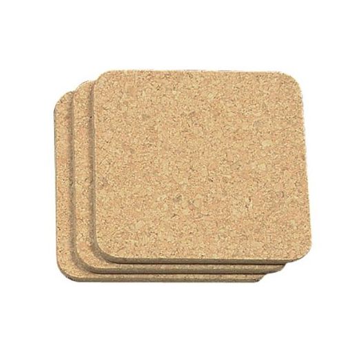 Square Cork Trivet Set of 3 7" Heat Resistant Hot Pads