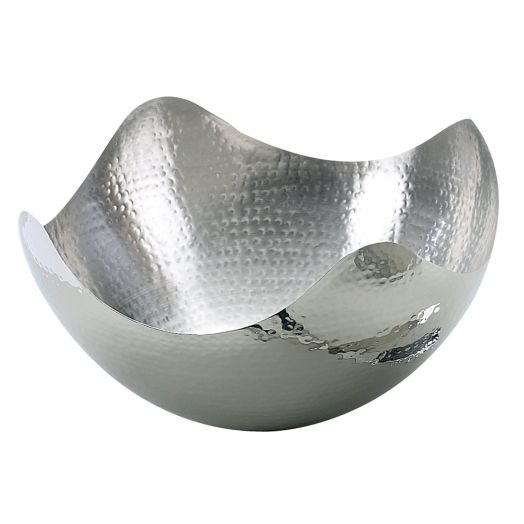 Elegance Hammered 10-Inch Stainless Steel Wave Serving Bowl | Elegance