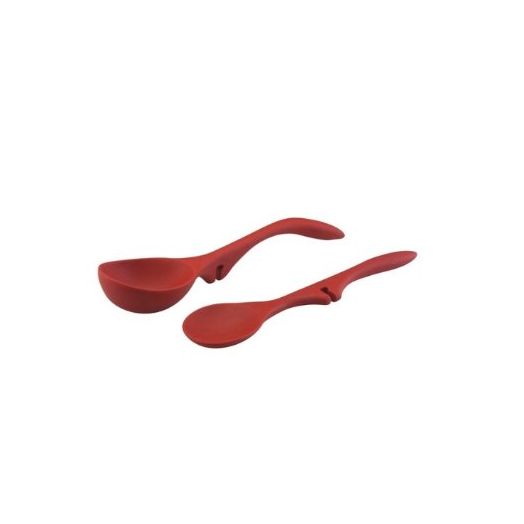 Rachael Ray Tools 2-Piece Lazy Spoon and Lazy Ladle Set, Red