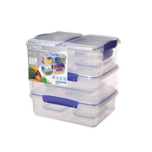 Sistema Klip It 10-Pack Value Set (20 pieces total with lids) Containers, Value Pack