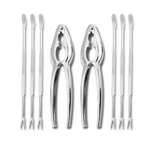 New Star Foodservice 27983 8-Piece Seafood Tool Kit, Includes Lobster Crackers and Forks Set