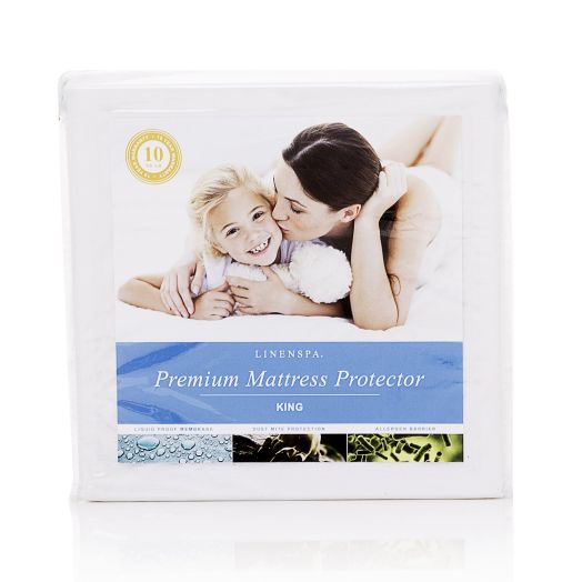 LINENSPA Premium Mattress Protector - 100% Waterproof - Hypoallergenic - 10 Year Warranty - Vinyl Free - Twin / White