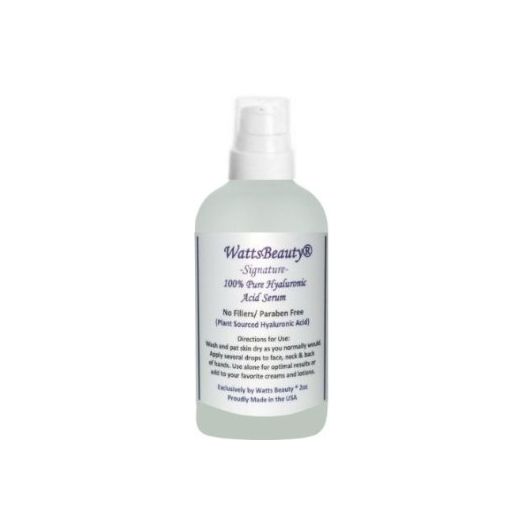 Watts Beauty Signature 100% Pure Hyaluronic Acid Wrinkle Serum - Best Hyaluronic Acid Serum for Face - No Fillers - Made in the USA 