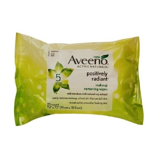 Aveeno Positively Radiant Makeup Removing Wipes, 25 Count