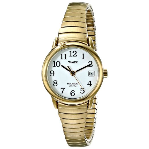 Timex Women's T2H351 Easy Reader Gold-Tone Brass Watch with Expansion Band