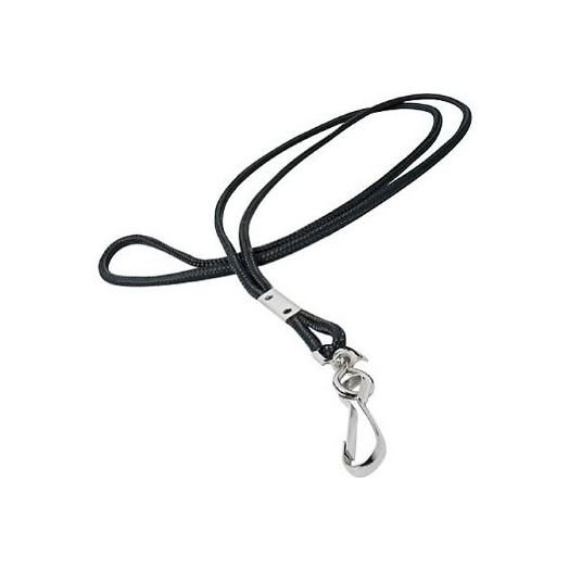 GBC BadgeMates Round Lanyard with Swivel Hook, Black, 12 per Pack (3748013A)