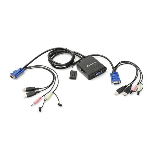 IOGEAR 2 Port USB Cable KVM Switch with Audio and Mic (GCS72U)