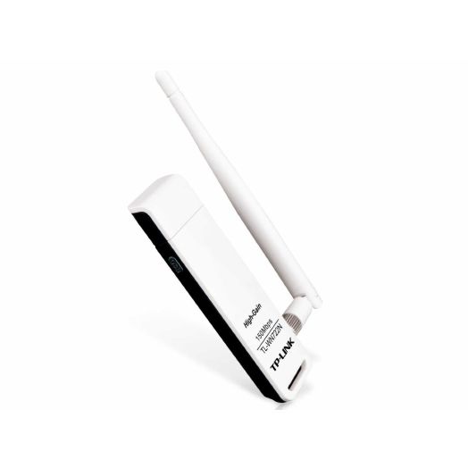 TP-LINK TL-WN722N Wireless N150 High Gain USB Adapter, 150Mbps, 4dBi External Antenna, WPS Button, Support Windows XP/Vista/7/8