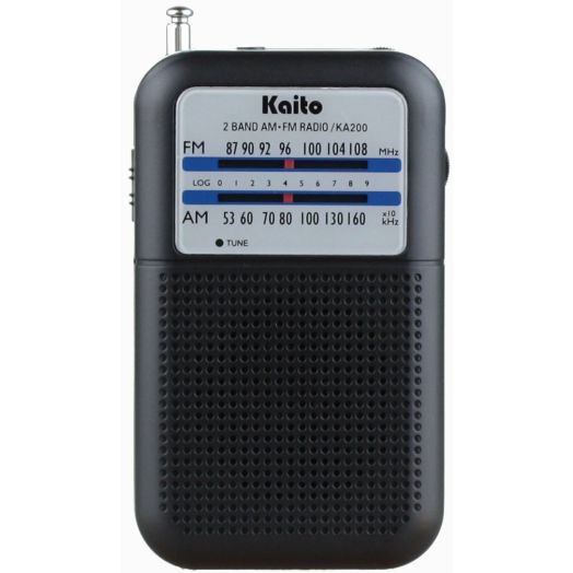 Kaito KA200 Pocket AM/FM Radio, Black