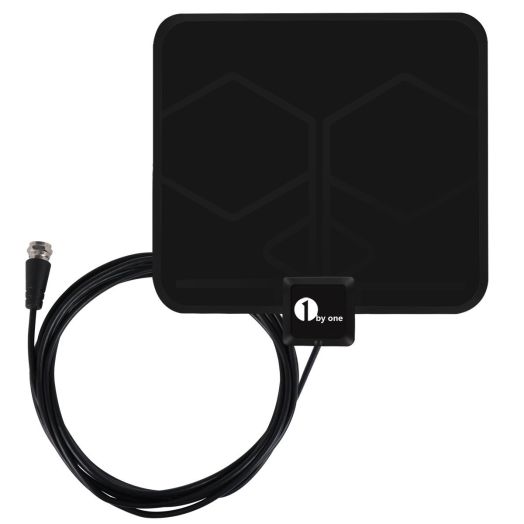 HDTV Antenna, 1byone Super Thin Indoor HDTV Antenna - 25 Miles Range, 10ft High Performance Coax Cable, Extreme Soft Design and Lightweight, Made of