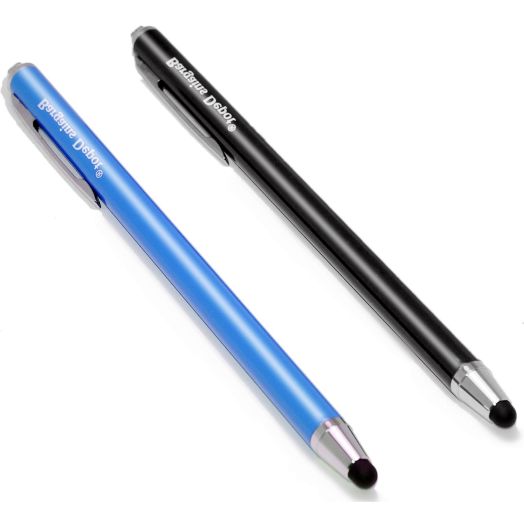 Bargains Depot [0.18-inch Rubber Tip Series] 2Packs Stylus (Blue and Black) --- (length: 5.5" , tips: 0.18" Diameter) SILM / ACCURATE / THINNER TIP C