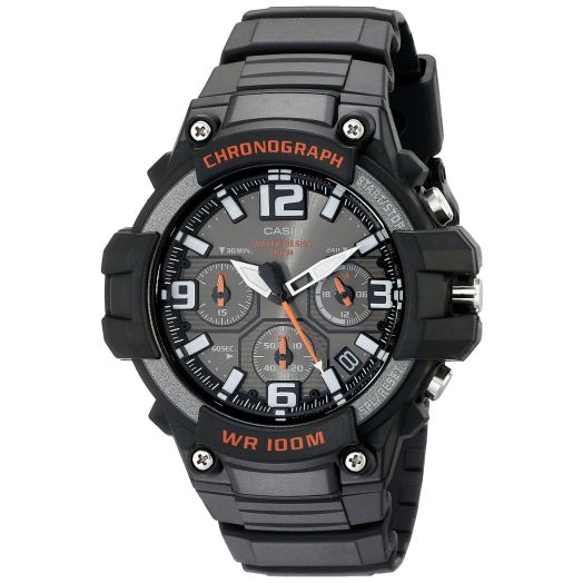 Casio Men's MCW-100H-1AVCF Heavy Duty Design Stainless Steel Watch with Black Silicone Band