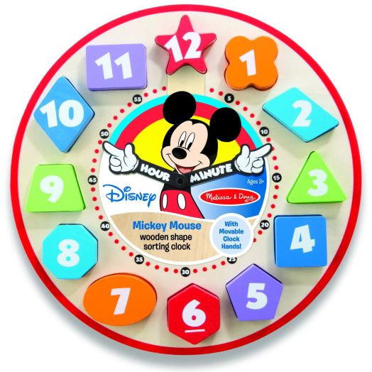 Mickey Mouse Wooden Shape Sorting Clock