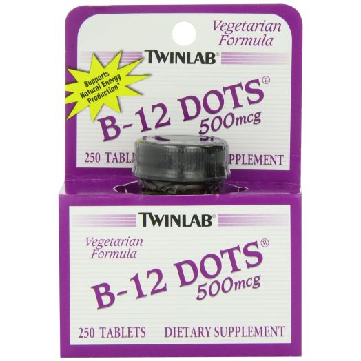 Twinlab B-12 Dots Vitamin B-12, 500mcg, 250 Tablets