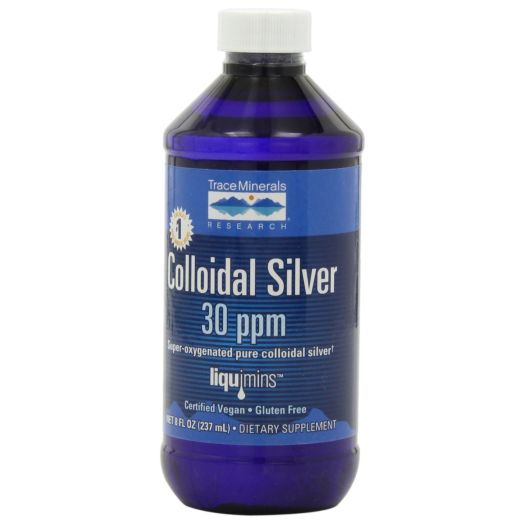 Trace Minerals Research Liquimins Colloidal Silver 30 ppm, Dietary supplement Liquid Formula , 8 fl oz bottle