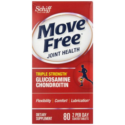Move Free Joint Health Advanced with Glucosamine and Chondroitin and Hyaluronic Acid Joint Supplement, 80 tablets