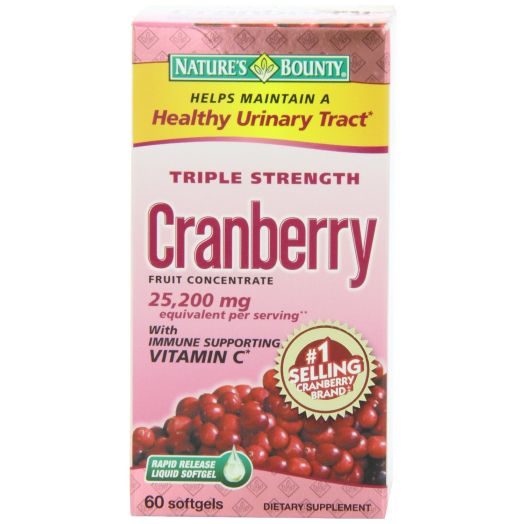 Nature's Bounty Triple Strength Cranberry with Vitamin C, 25,200 mg, 60 Softgels