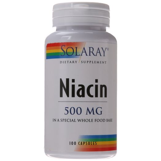 Solaray Niacin Capsules, 500 mg, 100 Count