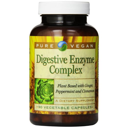 Pure Vegan Digestive Enzyme Complex Vegetarian Capsules, 90 Count