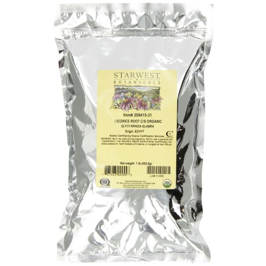 Starwest Botanicals Organic Licorice Root Cut, 1 Pound Bags