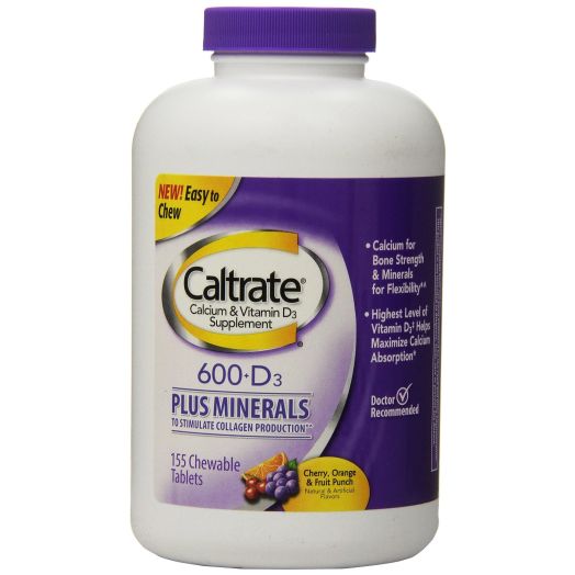 Caltrate 600+D Plus Minerals, Chewables, 155 Count