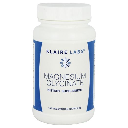Klaire Labs - Magnesium Glycinate - 100 Vegetarian Capsules