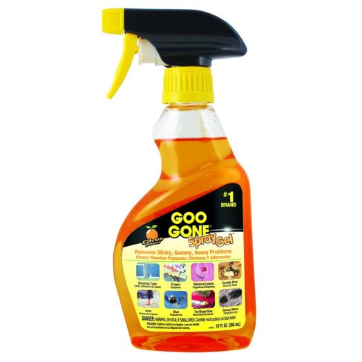 Goo Gone GGHS12 Goo Remover Spray Gel 12 oz, Removes Chewing Gum, Grease, Tar, Stickers, Labels, Tape Residue, Oil, Blood, Lipstick, Mascara, Shoe po