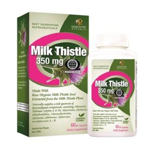 Genceutic Naturals Organic Milk Thistle Dietary Supplement, 60-Count