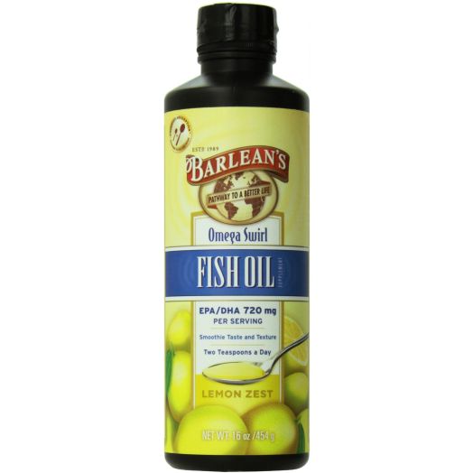 Barlean's Organic Oils Omega Swirl Fish Oil, Lemon Zest, 16-Ounce Bottle-Packing May Vary