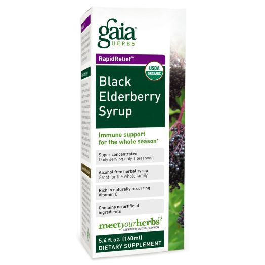 Gaia Herbs Black Elderberry Syrup, 5.4-Ounce Bottle