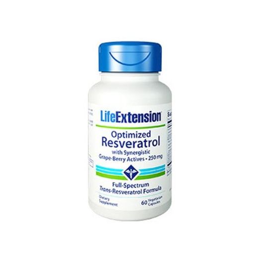 Life Extension Optimized Resveratrol with Synergistic Grape-berry Actives 250mg, Veggie Caps, 60-Count